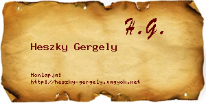 Heszky Gergely névjegykártya